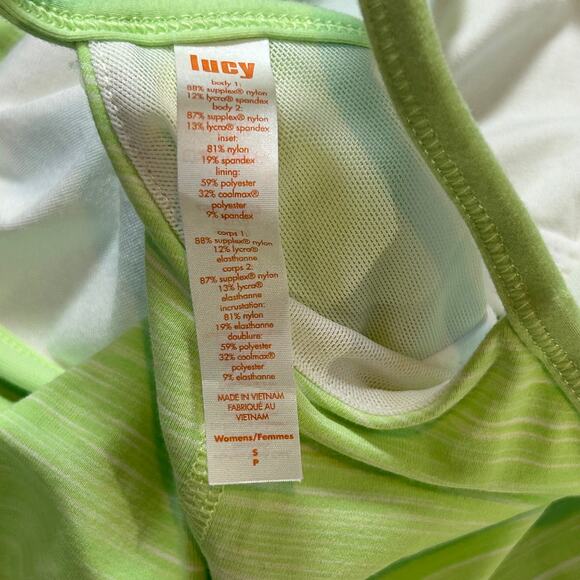 Lucy Lime Green Racerback Built-In Bra Tank Top Small | Yoga Pilates Workout - Picture 5 of 5
